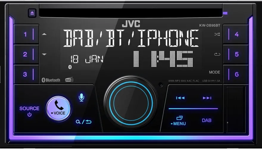 JVC KW-DB95BT Doppel-DIN CD/ MP3-Autoradio DAB Bluetooth USB iPod
