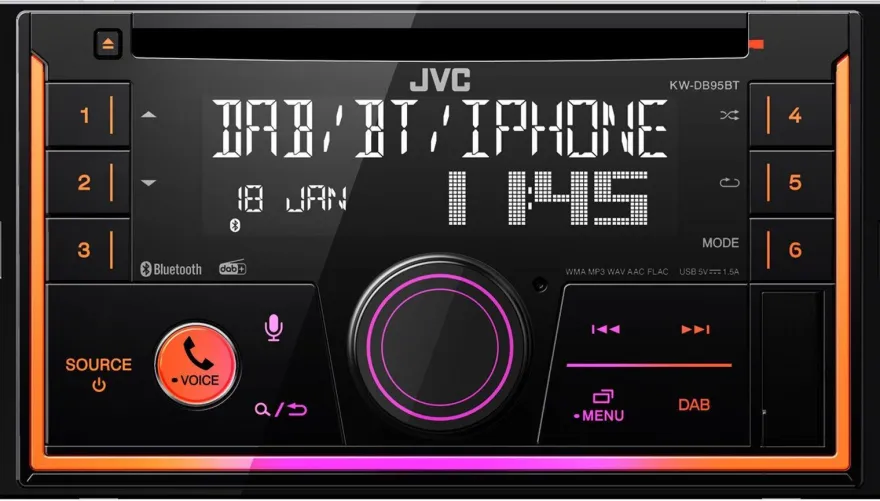 JVC KW-DB95BT Doppel-DIN CD/ MP3-Autoradio DAB Bluetooth USB iPod