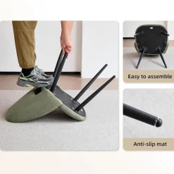 JZGORC 2er-Set Esszimmerstuhl, gepolsterter Küchenstuhl mit Cordstreifen und