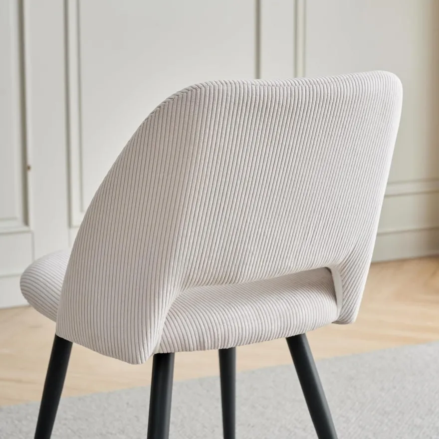 JZGORC 2er-Set Esszimmerstuhl, gepolsterter Küchenstuhl mit Cordstreifen und