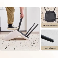 JZGORC 2er-Set Esszimmerstuhl, gepolsterter Küchenstuhl mit Cordstreifen und