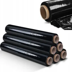 KADAX Stretchfolie, Handfolie, Wickelfolie, Transport, Schwarz, 6 Stück