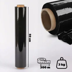 KADAX Stretchfolie, Handfolie, Wickelfolie, Transport, Schwarz, 6 Stück