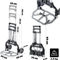 KADAX Transportwagen für Schleifmaschine, klappbar, Aluminium, flach, stabil, 70 kg