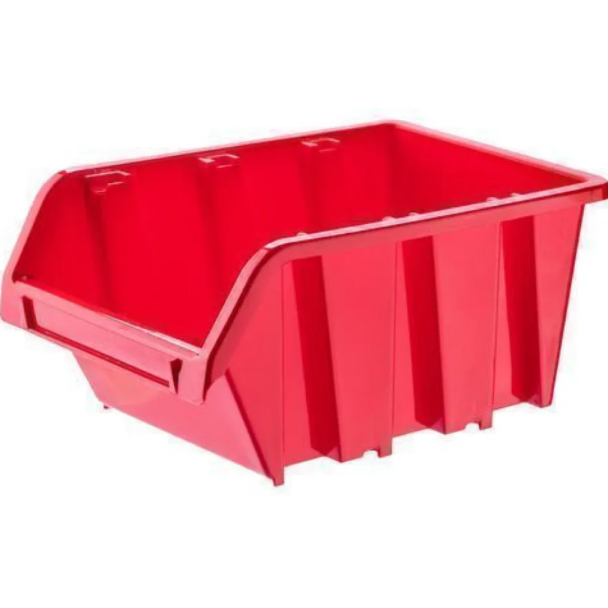 KADAX Werkstatt-Stapelkiste, aus PP Kunststoff, Rot, 10 Stück, 390 x 240 mm