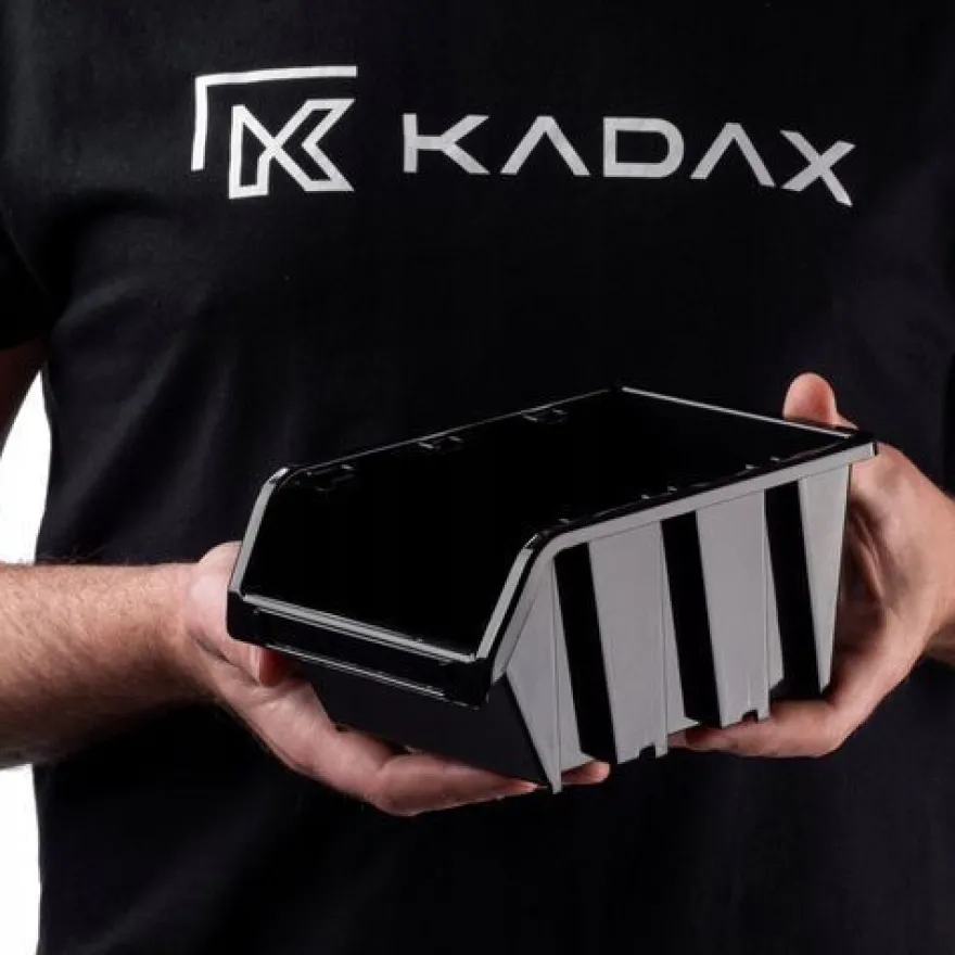 KADAX Werkstatt-Stapelkiste, aus PP Kunststoff, Schwarz, 50 Stück, 195 x 120 mm