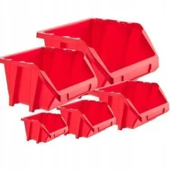 KADAX Werkstatt-Stapelkiste, Lagerboxen (Rot, 20er Set - 214x198mm)