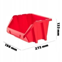 KADAX Werkstatt-Stapelkiste, Lagerboxen (Rot, 20er Set - 214x198mm)