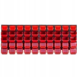 KADAX Werkstattwandregal, Wandplatten, 116 x 39 cm, Rot, 50 tlg