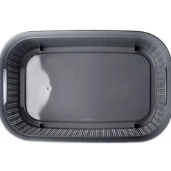KADAX Wäschekorb, Wäschetruhe aus Kunststoff, Wäschebox 27L, Anthrazit