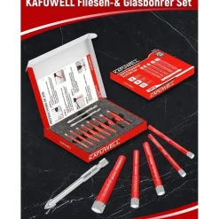 Kafuwell Diamantbohrer Profi-Set 10tlg (5-12mm Glasbohrer & 6mm