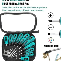 Kaheign 10-teiliges Magnetisches Schraubendreher Set aus Chrom-Vanadium-Stahl