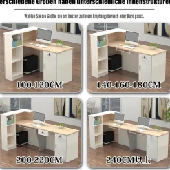 Kailodi Empfangstheke Rezeptionstheke Verkaufstresen aus Holz mit Stauraum