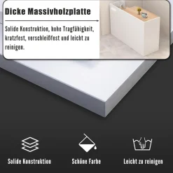 Kailodi Empfangstheke Rezeptionstheke Verkaufstresen aus Holz mit Stauraum, 110