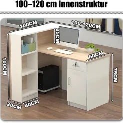 Kailodi Empfangstheke Rezeptionstheke Verkaufstresen aus Holz mit Stauraum