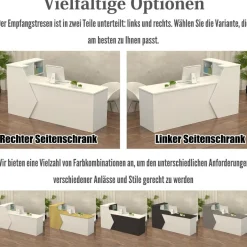 Kailodi Empfangstheke Rezeptionstheke Verkaufstresen aus Holz mit Stauraum