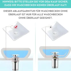 Kaiying G1¼ Waschbecken Ablaufgarnitur, Messing Pop Up Ablaufventil mit Sieb
