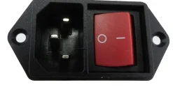 Kaltgeräte-Steckverbinder Stecker C-14 10A/250V mit Schalter, 6A/250V