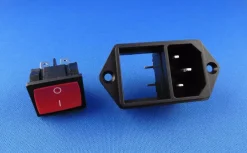 Kaltgeräte-Steckverbinder Stecker C-14 10A/250V mit Schalter, 6A/250V