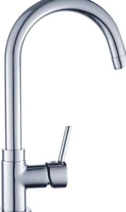 Kaltwasserarmatur Rundbogen Standventil Kaltwasserhahn Bad Gäste WC mit Schlauch