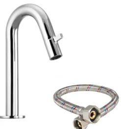 Kaltwasser Wasserhahn mit Kopfsteuerung Standventil Armatur Bad Gäste WC, Chrom