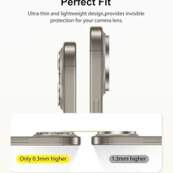 Kameraschutz für iPhone 16 Pro Max, 3er Pack, 9H Panzerglas, Anti-Kratzer
