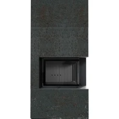 Kaminbausatz KRATKI FLOKI BOX rechts 8 kW Ø 160 Quarzsinter OXIDE NERO schwarz Verkl