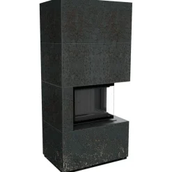Kaminbausatz KRATKI FLOKI BOX rechts 8 kW Ø 160 Quarzsinter OXIDE NERO schwarz Verkl