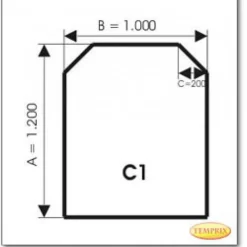 Kamin Bodenplatte 1200x1100x2mm Stahl schwarz Funken & Feuerschutz Ofenplatte C1