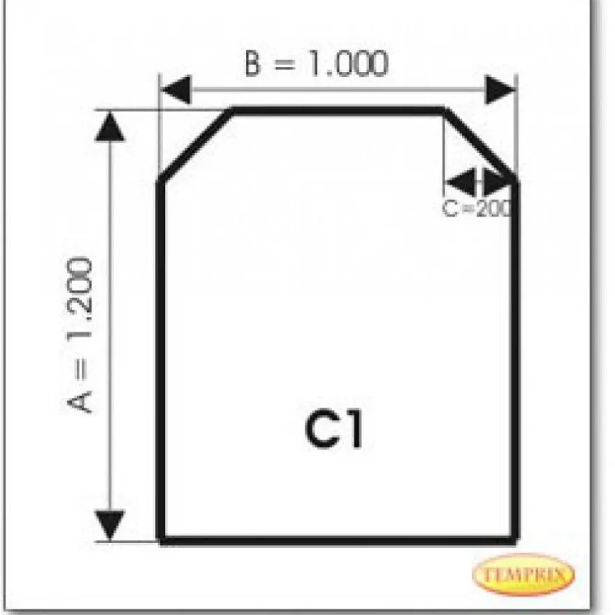 Kamin Bodenplatte 1200x1100x2mm Stahl schwarz Funken & Feuerschutz Ofenplatte C1