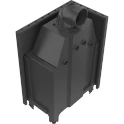 Kamineinsatz aus Stahl KRATKI MBO links 15 KW Ø 200 schwarz Verkleidung