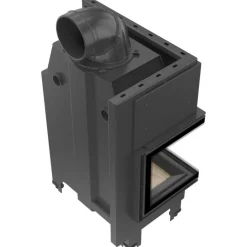 Kamineinsatz aus Stahl KRATKI MBM links 10 kW Ø 200 gebogenes Glas