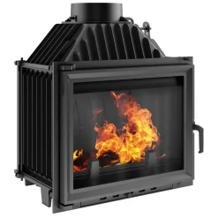 Kamineinsatz KRATKI Maja 8kW Ø200 Gusseiseneinlass Externes Schornsteinset