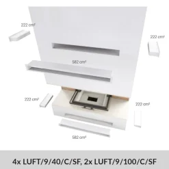 Kamineinsatz KRATKI NBC 800/400 10 kW Ø 200 mit Schiebetür schwarz Verkleidung