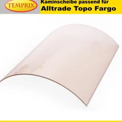 Kaminglas für Alltrade Topo Ofen mit rund gebogener Kaminscheibe ohne/mit Dichtset