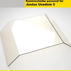 Kaminglas für Justus Ofenmodelle mit doppelt gebogener Kaminscheibe