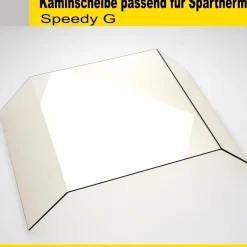 Kaminglas für Spartherm Ofen mit gebogener Kaminscheibe - ohne/mit Dichtungssatz