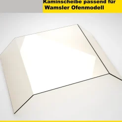 Kaminglas für Wamsler Ofenmodelle mit doppelt gebogener Kaminscheibe