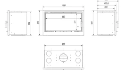 Kamin-Kassette KRATKI ARKE 95 14 kW Ø 200 schwarz Verkleidung
