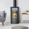 Kaminofen aus Stahl KRATKI Epsilon Ø 150 8 kW mit Türfeder