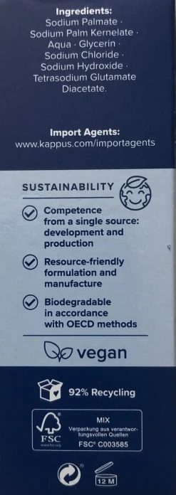 Kappus Kernseife sensitiv vegan 18x150g Packung (Gr. Standardgröße)