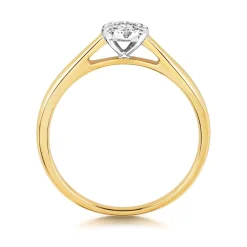 9 Karat (375) Gold Solitär Verlobung Diamantring Brillant-Schliff 0.10 Karat H - I1