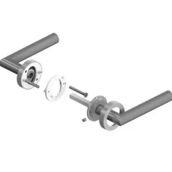 Karcher Türdrücker-Rosetten-Garnitur ER31 Tasmania Edelstahl matt Türgriff