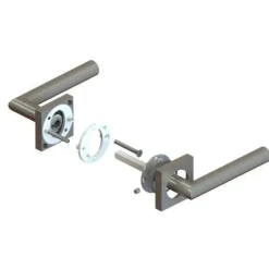 Karcher Türdrücker-Rosetten-Garnitur ER31Q Tasmania quadratisch Edelstahl matt