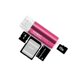 Kartenlesegerät USB Kartenleser schwarz blau oder rot | bis 64 GB