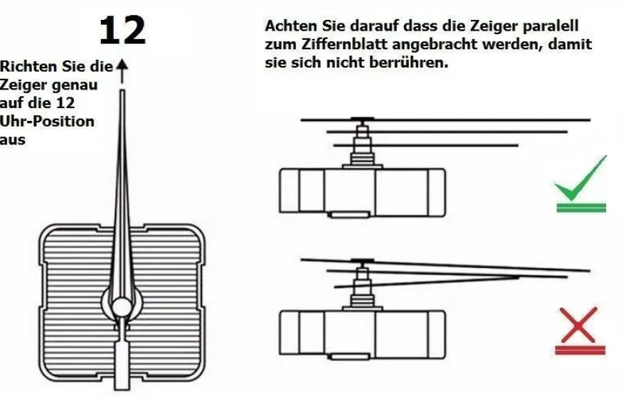 Katalog # 6 Quarzuhrwerk geräuschlos lautlos kurz * lang Uhrwerk Zeiger nach wahl