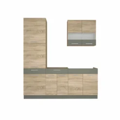 Küche ALINA mit Hochschrank 200 cm Küchenzeile Einbauküche Sonoma Eiche
