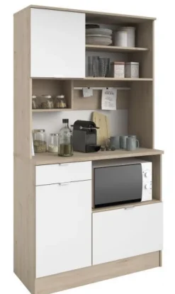 Küchenschrank Single Küche weiß Eiche Buffetschrank Parisot SoCool 100x184 cm