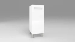 Küchenschrank 1 Türig Weiß Hochglanz Weiß Matt 30 - 70 cm Soft Close chrom beine