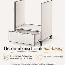Küchenzeile Alva 300cm Weiß Hochglanz MDF-Soft Close-Premium-Einbauküche 3m